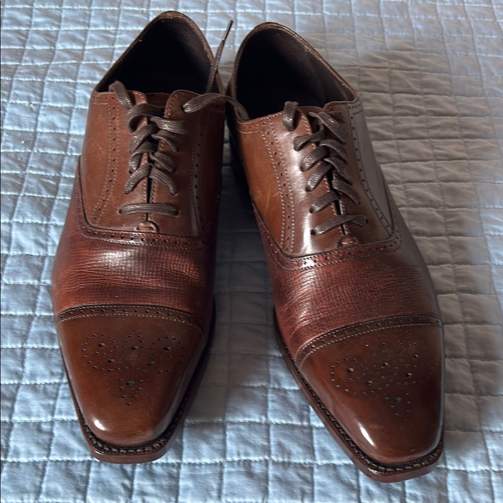 Classic Brown Leather Men's Dress Shoes - Canali new never worn